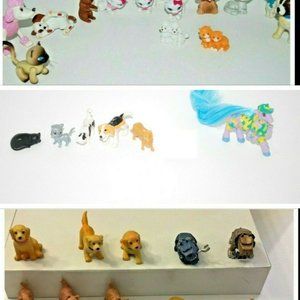 Barbie, Disney + More HUGE LOT of Plastic Toy DOGS and CATS Figures